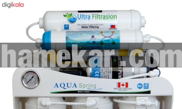 دستگاه دو گانه تصفیه کننده آب آکوآ اسپرینگ مدل UF-SF3800 به همراه فیلتر دستگاه تصفیه آب کد 01 بسته 4 عددی
