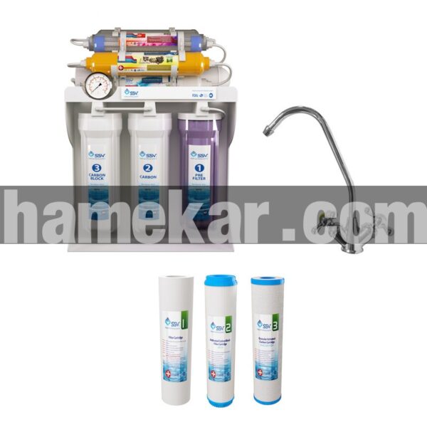 دستگاه تصفیه کننده آب اس اس وی مدل MaxPro 2W X1000 به همراه شیر دوکاره و فیلتر تصفیه آب بسته 3 عددی