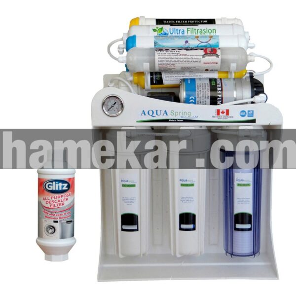 دستگاه تصفیه کننده آب آکوآ اسپرینگ مدل UF - SF4800 به همراه فیلتر رسوبگیر گلیتز