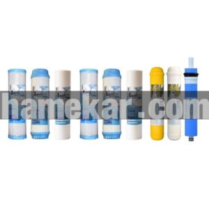 فیلتر دستگاه تصفیه آب آکوا پیورست مدل RO- NEW 09 مجموعه 8 عددی به همراه فیلتر تصفیه آب مدل ممبران