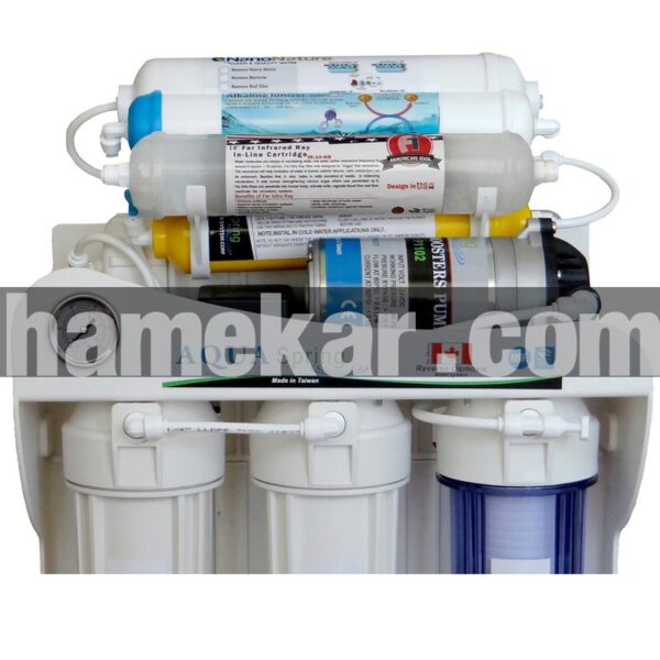 دستگاه تصفیه کننده آب آکوآ اسپرینگ مدل NF - SF4400 به همراه فیلتر تصفیه اب کد 01 مجموعه 3 عددی