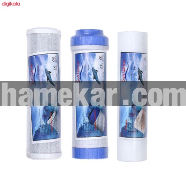 دستگاه تصفیه کننده آب سافت واتر مدل Gis75 به همراه فیلتر تصفیه آب سافت واتر کد 10 مجموعه 3 عددی