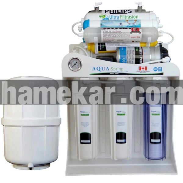 دستگاه تصفیه کننده آب آکوآ اسپرینگ مدل UF - SF5000 به همراه فیلتر تصفیه آب کد 01 مجموعه 3 عددی