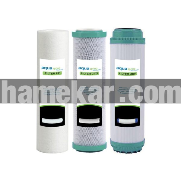 دستگاه تصفیه کننده آب آکوآ اسپرینگ مدل RO-S151 به همراه فیلتر مدل 02 مجموعه 3 عددی