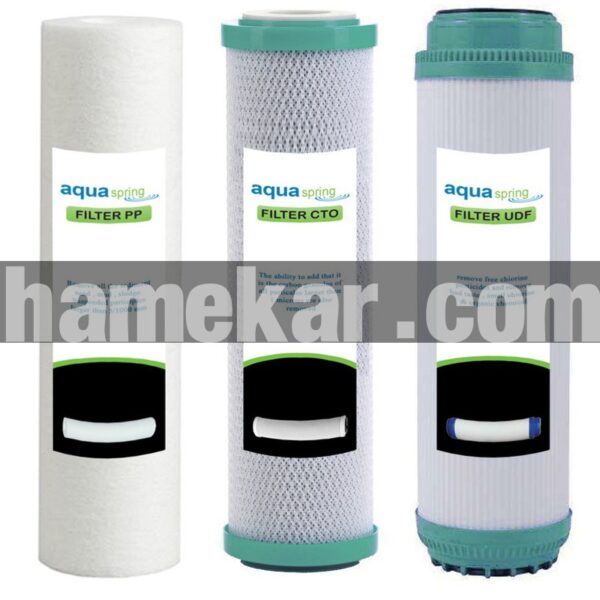 دستگاه تصفیه کننده آب آکوآ اسپرینگ مدل RO - NF2600 به همراه فیلتر تصفیه آب کد 01 مجموعه 3 عددی