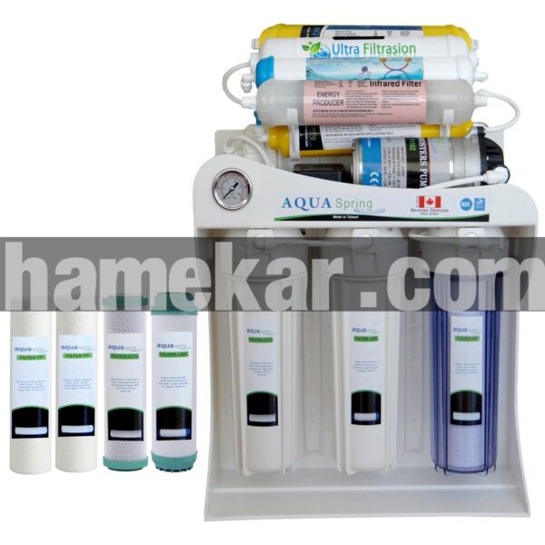 دستگاه تصفیه کننده آب آکوآ اسپرینگ مدل SF4850 به همراه فیلتر مدل 01 مجموعه 4 عددی