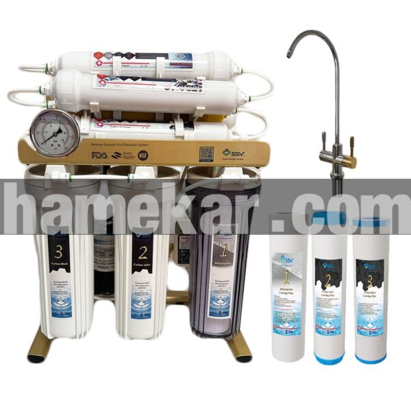 دستگاه تصفیه کننده آب اس اس وی مدل MaxGold N 2W X1055 +3F به همراه شیر دوکاره و فیلتر