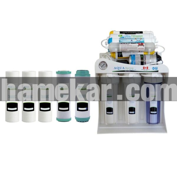 دستگاه تصفیه کننده آب آکوآ اسپرینگ مدل UF - SF4800 به همراه فیلتر مجموعه 5 عددی