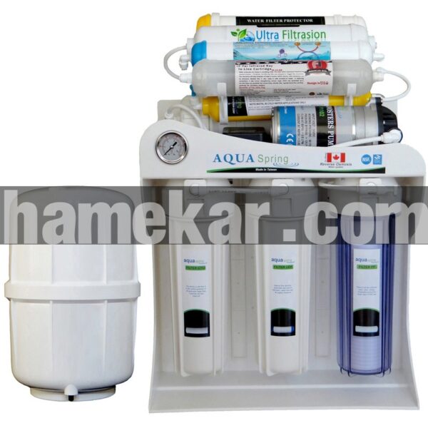 دستگاه تصفیه کننده آب آکوآ اسپرینگ مدل SF4800 به همراه فیلتر تصفیه آب کد 01 مجموعه 4 عددی و نشتی گیر
